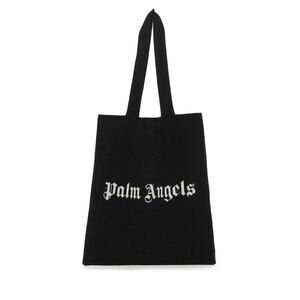 Palm Angels Men Black Wool Blend Shopping Bag